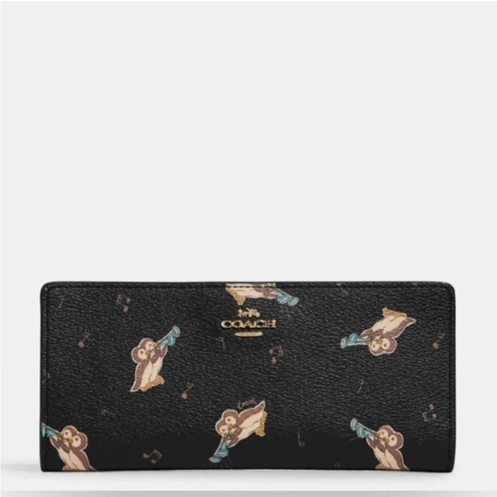 Coach Black Wallet with Owl Design